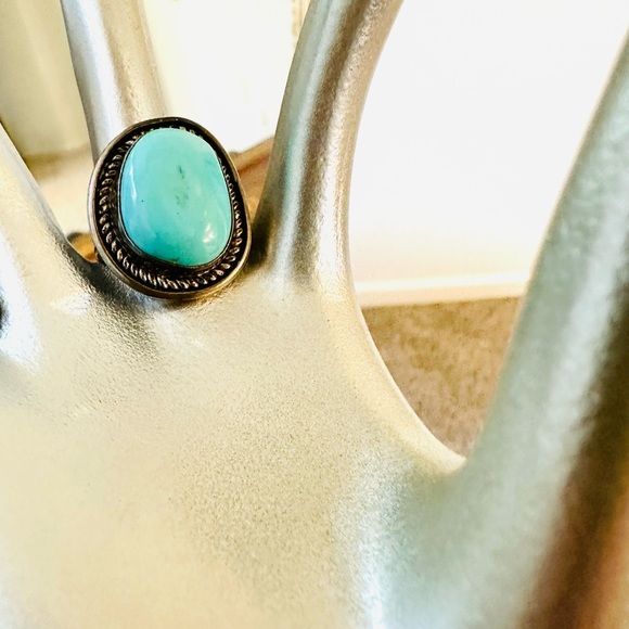 🔥 Gorgeous Vintage Turquoise Signed Sterling Ring - Picture 3 of 16